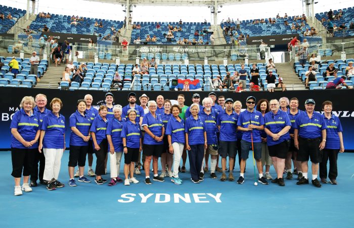 SYDNEY, AUSTRALIA - JANUARY 10: Volunteers during day eight of the 2020 ATP Cup at Ken Rosewall Arena on January 10, 2020 in Sydney, Australia. (Photo by Matt King/Getty Images)