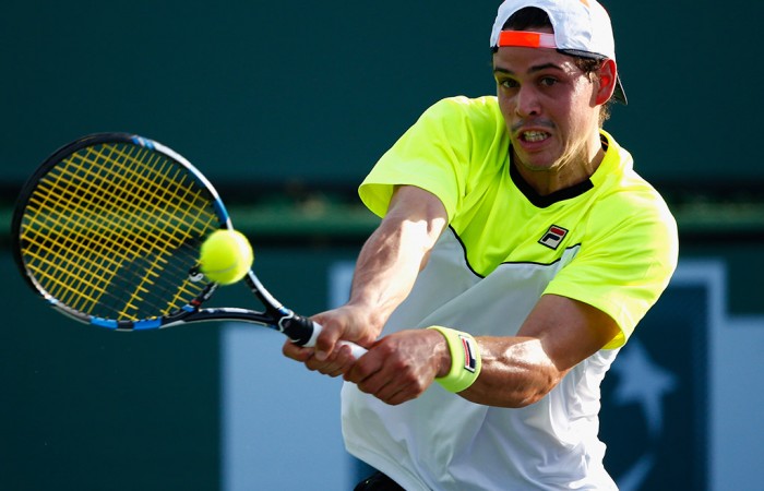 Alex Bolt in action during qualifying over Japan's Go Soeda at the BNP Paribas Open at Indian Wells; Getty Images