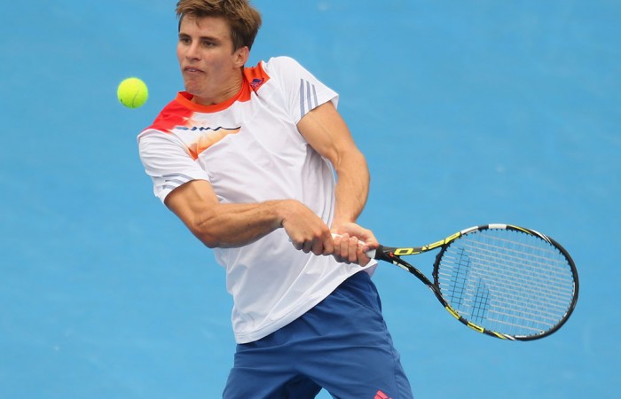 Ben Mitchell in action at the 2014 AAMI Classic at Kooyong; Getty Images