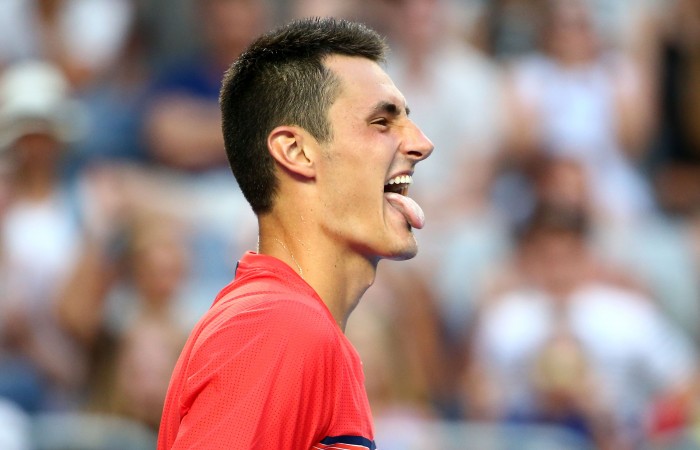 MELBOURNE, AUSTRALIA - JANUARY 19:  Bernard Tomic of Australia looks on in his first round match against Denis Istomin of Uzbekistan during day two of the 2016 Australian Open at Melbourne Park on January 19, 2016 in Melbourne, Australia.  (Photo by Scott Barbour/Getty Images)