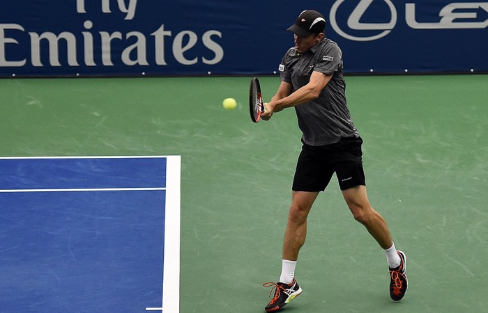 John Millman in action during his second-round loss to Benjamin Backer at the ATP Memphis Open; Getty Images