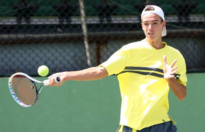 Sean Van Rensburg in action in New Delhi. Picture: Delhi Tennis Association