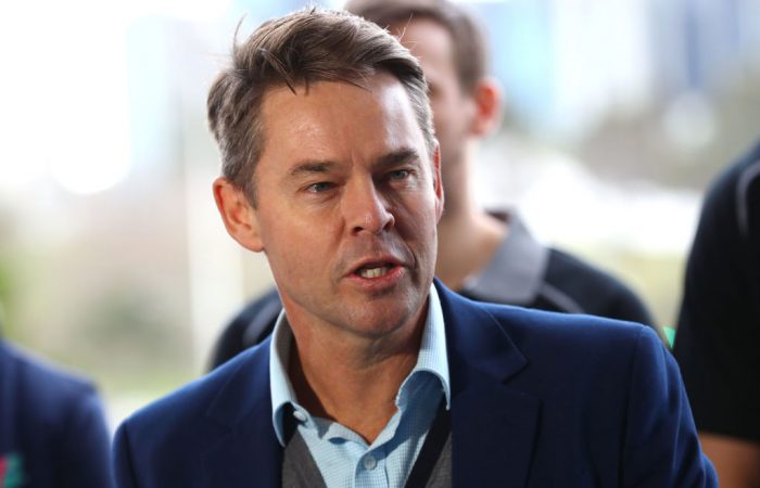 MELBOURNE, AUSTRALIA - AUGUST 21:  Todd Woodbridge, 22-time Grand Slam champion (Mens and mixed doubles) speaks to media during the Melbourne Arena naming announcement at Melbourne Park on August 21, 2018 in Melbourne, Australia.  (Photo by Kelly Defina/Getty Images)