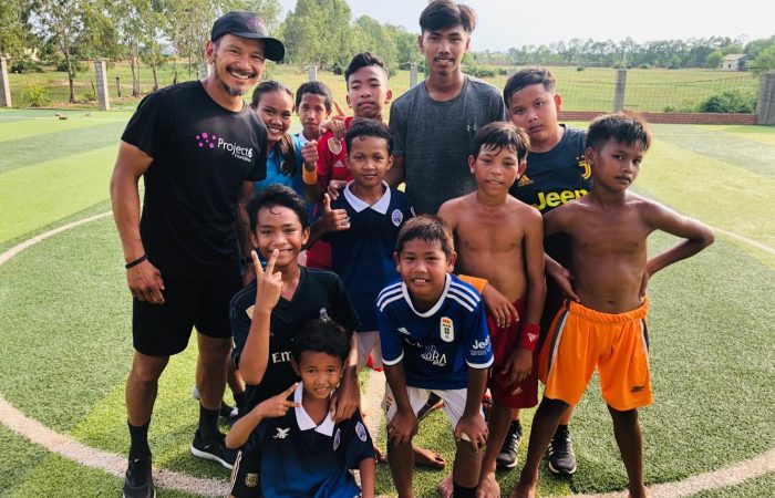 Project 6 Foundation Director Daniel Buberis with the children from Battambang mission in Siem Reap, October 8, 2019 Photo by Jon Aspin