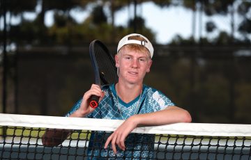 Jeffrey Strydom poses for a photo during the Talent Combine at the Queensland Tennis Centre in Brisbane on Tuesday, September 26, 2023. Photo by TENNIS AUSTRALIA/JASON O'BRIEN