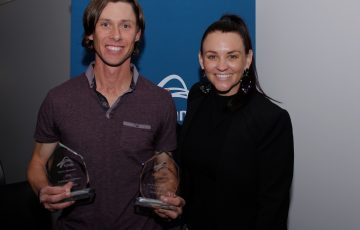 RECOGNISED: Coaching Excellence Award 2018 winner Tony Blom with Casey Dellacqua
