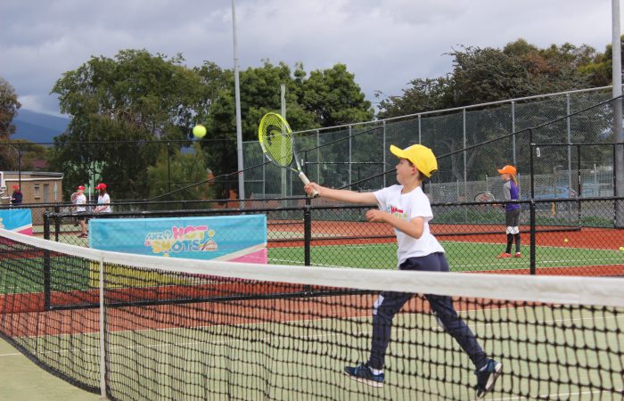 HAVING FUN: ANZ Tennis Hot Shots Match Play is a great way for junior players to learn in a team tennis environment. Picture: Joe Turmine