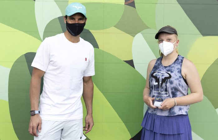 Rafael NADAL (ESP) meets the winners of the Rafa Nadal Tour Australian Masters ahead of the Australian Open at Melbourne Park in Melbourne on Saturday, January 15, 2022. MANDATORY PHOTO CREDIT Fiona Hamilton/TENNIS AUSTRALIA