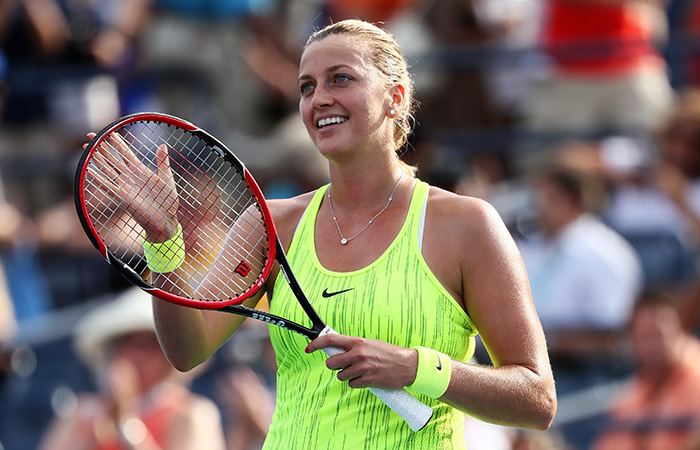 NEW YORK, NY - SEPTEMBER 02:  Petra Kvitova of the Czech Republic celebrates her win over Elina Svitolina of the Ukraine during her third round Women's Singles match on Day Five of the 2016 US Open at the USTA Billie Jean King National Tennis Center on September 2, 2016 in the Flushing neighborhood of the Queens borough of New York City.  (Photo by Al Bello/Getty Images)