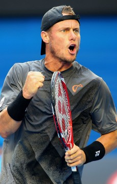 Lleyton Hewitt in action at Australian Open 2015; Getty Images