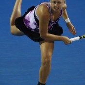 Jess Moore in action at the 2016 Hobart International; Getty Images