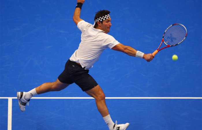 Pat Cash of Australia plays a volley. GETTY IMAGES