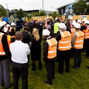25th of March 2011. Ted Baillieu answers media questions at the launch of the next phase of Melbourne Park redevelopment. Tennis Australia.