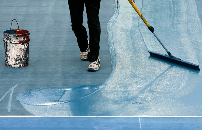 Plexicushion courts at Melbourne Park. Getty Images