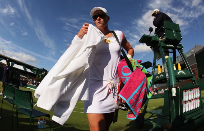 A shocked Sam Stosur exits the first round for the second year in a row. GETTY IMAGES