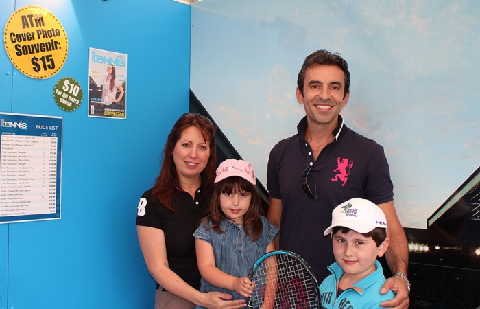 Fans at Australian Tennis Magazine booth at Australian Open Kids Day; Tennis Australia