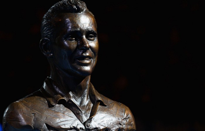 A bronze bust of Ken Fletcher, Melbourne, 2012. GETTY IMAGES