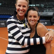 Nicole Bradtke (L) and Casey Dellacqua; Tennis Australia