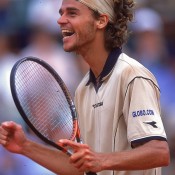 Kuerten showed that 1997 French Open victory was no fluke when he was victorious again on the red clay of Roland Garros in 2000, defeating Magnus Norman in the final; Getty Images