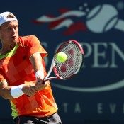 Come Day 3, it was Lleyton Hewitt's turn to shine, with the wildcard coming back to beat Tobias Kamke 4-6 6-2 6-1 6-4 in the opening round and advancing to the second round at Flushing Meadows for the first time in three years; Getty Images