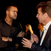 Jo-Wilfried Tsonga of France talks to ATP Executive Chairman & President Brad Drewett during a reception for the Shanghai Rolex Masters at the Hilton Hotel in Shanghai, China; Getty Images