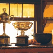 The Australian Open trophies at Sovereign Hill in Ballarat, Victoria; Mark Riedy