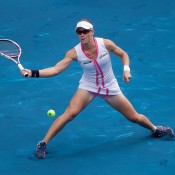 Once on clay, Stosur's game shifted to another level - she progressed to the Charleston semifinals, dominated in Fed Cup against Germany, and reached the quarters in Stuttgart and on blue clay in Madrid, where she survived an epic opening match (pictured) against Petra Martic; Getty Images