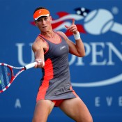 Showing no signs of the pressure that accompany a defending Grand Slam champions, Sam Stosur bombarded her way through the draw in Flushing Meadows. She reached the quarterfinals after defeating four opponents without the loss of a set; Getty Images