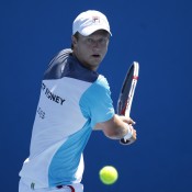 Greg Jones playing in the ATL Finals on day 9 at the Australian Open 2013