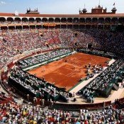 The Spain v USA Davis Cup semifinal of 2008 was contested in the iconic Plaza de Toros Las Ventas bull ring in Madrid, Spain; Getty Images