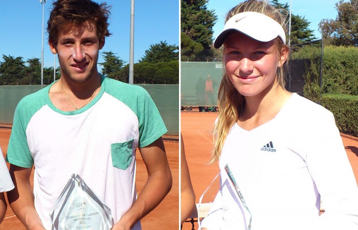 Daniel Guccione (L) and Maddison Inglis captured the titles at the Victorian Junior Claycourt International ITF event at Dendy Park; Tennis Australia