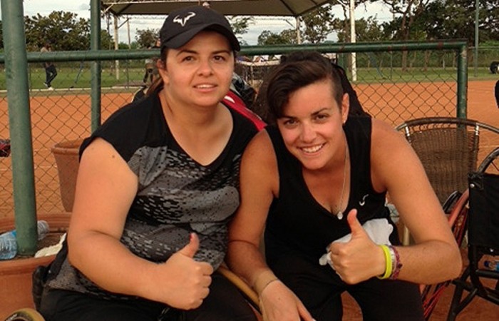 DF Wheelchair Tennis Open doubles winners Luba Josevski (L) and Sarah Calati; Tennis Australia