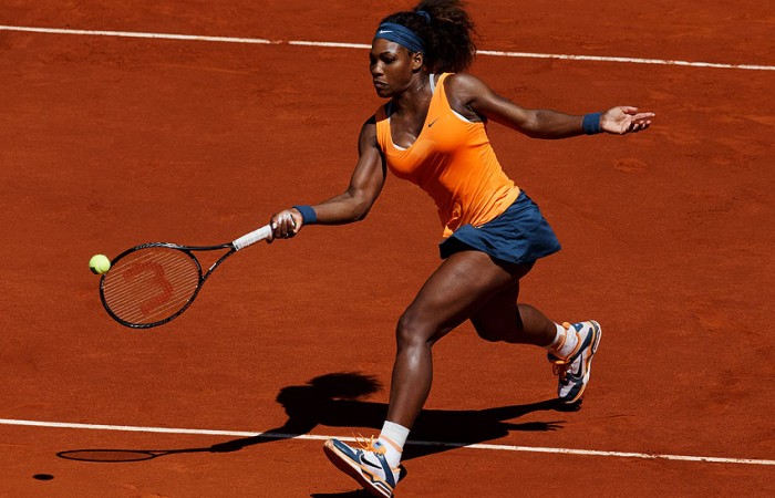 Serena Williams tracks down a ball at the recent Mutua Madrid Open; Getty Images