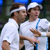 Paul Hanley (left) and JP Smith, Wimbledon, London, 2013. GETTY IMAGES