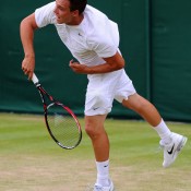 Jay Andrijic was defeated by Yoshihito Nishioka in the first round of the Wimbledon boys' championships, Wimbledon, London, 2013. GETTY IMAGES