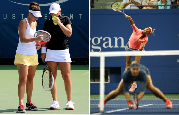 Ash Barty and Casey Dellacqua (L) will face Andrea Hlavackova and Lucie Hradecka in the US Open women's doubles final; Getty Images