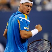 Lleyton Hewitt celebrates a winning point during his US Open second round match against Juan Martin Del Potro; Getty Images