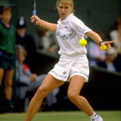 While most remember Steffi Graf's Golden Slam year of 1988, she was arguably even more dominant the following year, finishing with three Grand Slam crowns among 14 titles and picking up 14 extra wins to finish the 1989 season with a record of 86-2. Her winning percentage of .977 is the second best recorded by a female for a single season in WTA history; Allsport