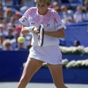 Monica Seles, photographed on her way to the 1991 US Open title, clinched the year-end No.1 ranking both in that year and also in 1992; Getty Images