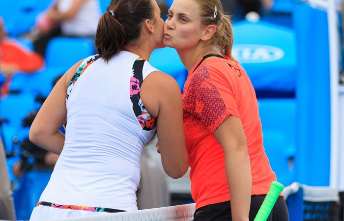 Jarmila Gajdosova and Jelena Dokic at the 2014 Australian Open Wildcard Playoff. Photo by Matt Johnson.