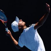 Omar Jasika in action during the Australian Open 2017 Play-off final at Melbourne Park; Getty Images
