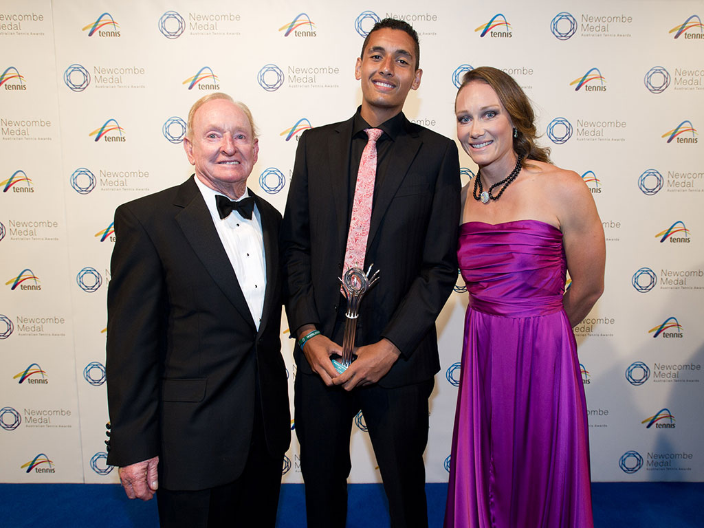 Rod Laver, Nick-Kyrgios, Samantha Stosur, Newcombe Medal, Australian Tennis Awards 2013, Melbourne. XUE BAI