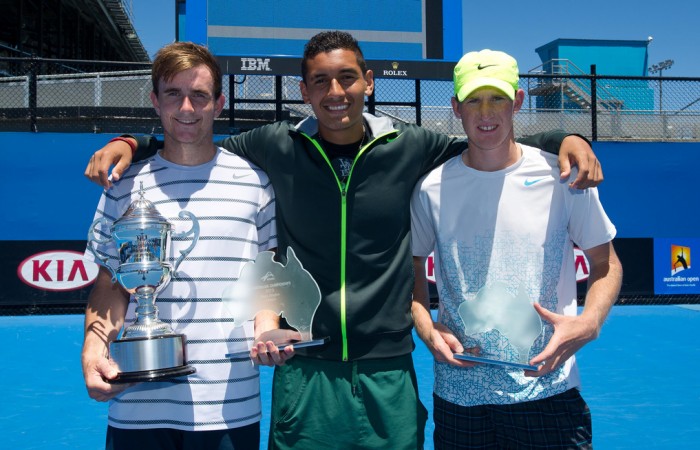 Tournaments - Brad Mousley, Nick Kyrgios and Harry Bourchier. XUE BAI