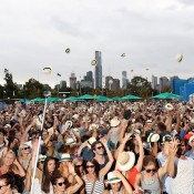 MELBOURNE, AUSTRALIA - JANUARY 18:  A large crowd enjoys the show as DJ Pete Tong performs during day 6 of the 2014 Australian Open at Melbourne Park on January 18, 2014 in Melbourne, Australia.  (Photo by Graham Denholm/Getty Images)