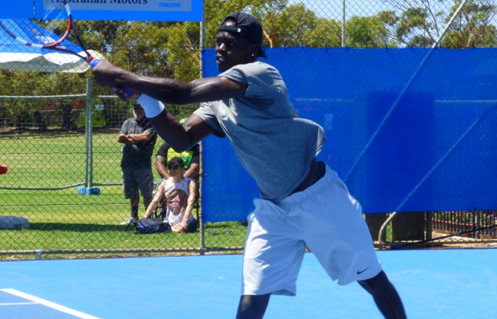 Jamere Jenkins in action at the Charles Sturt Adelaide International; Anne Bland