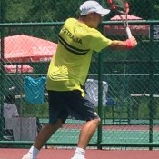 Max Purcell in action at the Junior Davis Cup Asia/Oceania qualifying competition in Kuching, Malaysia; Tennis Australia