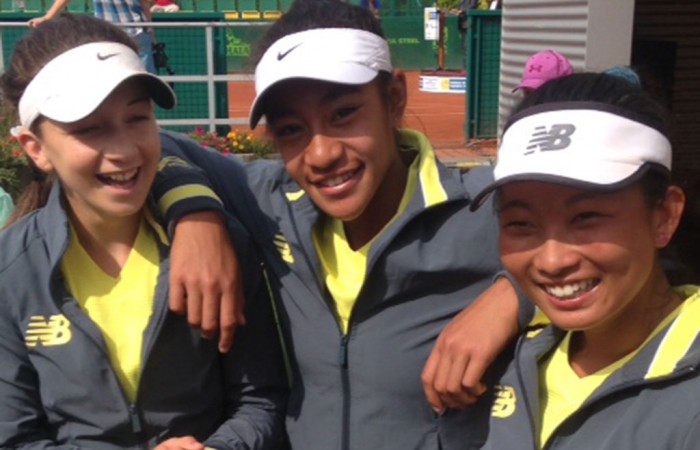 Australia's World Junior Tennis Finals girls' team of (L-R) Gabriela Ruffels, Destanee Aiava and Jeanette Lin; Tennis Australia