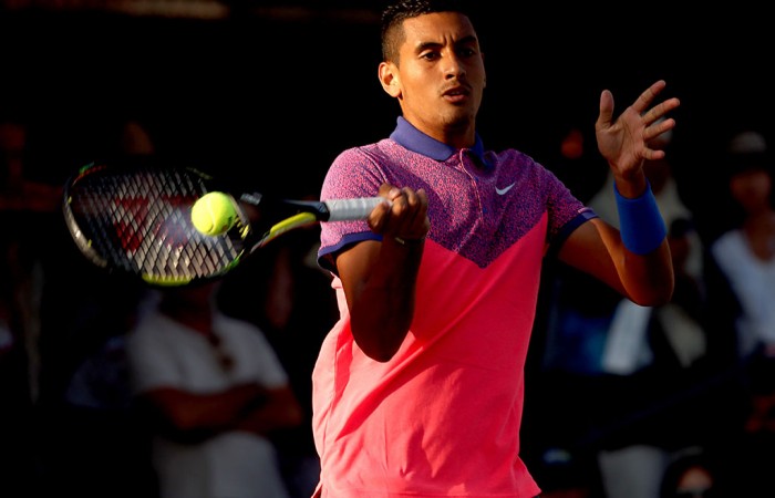 Nick Kyrgios in action during his US Open second round victory over Andreas Seppi; Getty Images Nick Kyrgios in action during his US Open second round victory over Andreas Seppi; Getty Images