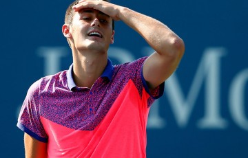 Bernard Tomic in action at the US Open; Getty Images