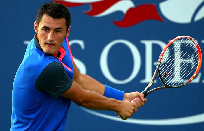 Bernard Tomic plays a backhand en route to a first-round victory over Dustin Brown at the US Open; Getty Images Bernard Tomic plays a backhand en route to a first-round victory over Dustin Brown at the US Open; Getty Images